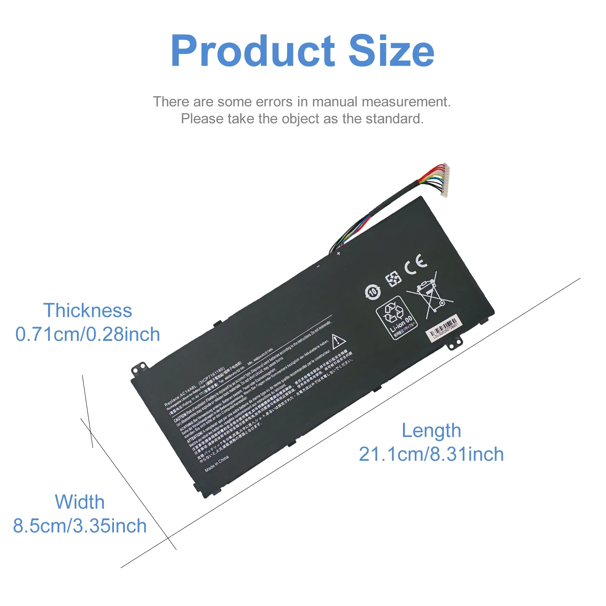 AC14A8L Laptop Battery Replace for ACER V15 Nitro Aspire VN7-571 VN7-591 VN7-571G VN7-791G VN7-591G-77A9 VN7-791 Series AC14A8L