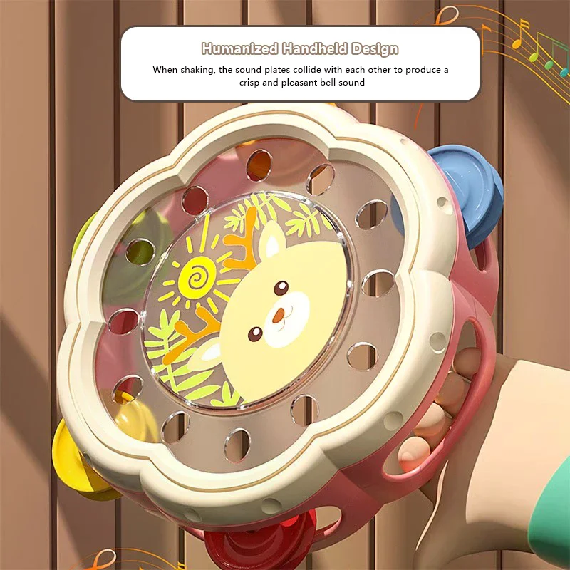 Baby Clapping Tambourine Montessori Musical Instruments Drum Toy Toddler Early Hand Development Interactive Music Toys Kid Gift