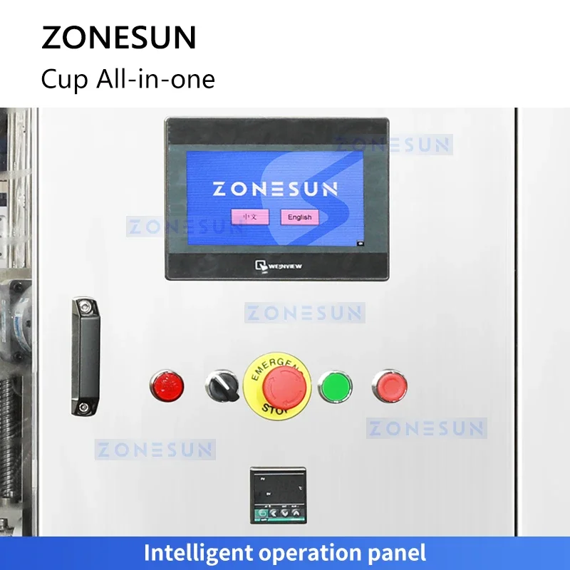 ZONESUN ماكينة تعبئة وختم الأكواب الأوتوماتيكية بالكامل كريم الجيلي السائل والمشروبات ومستحضرات التجميل وتغليف المواد الغذائية ZS-AFS02