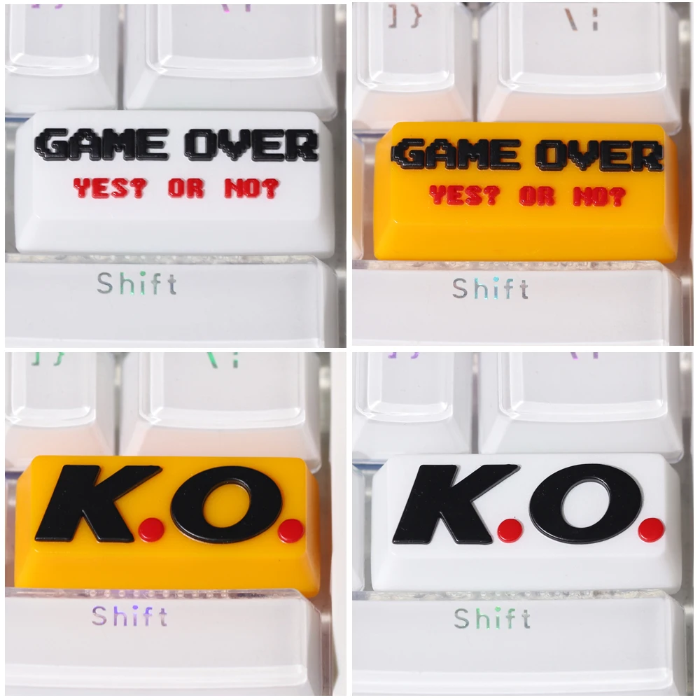 1pc Artisan Resin Keycap Custom 2.25u Enter Keycaps for Mechanical Keyboard KO Game Over Gaming Personalized Keycap