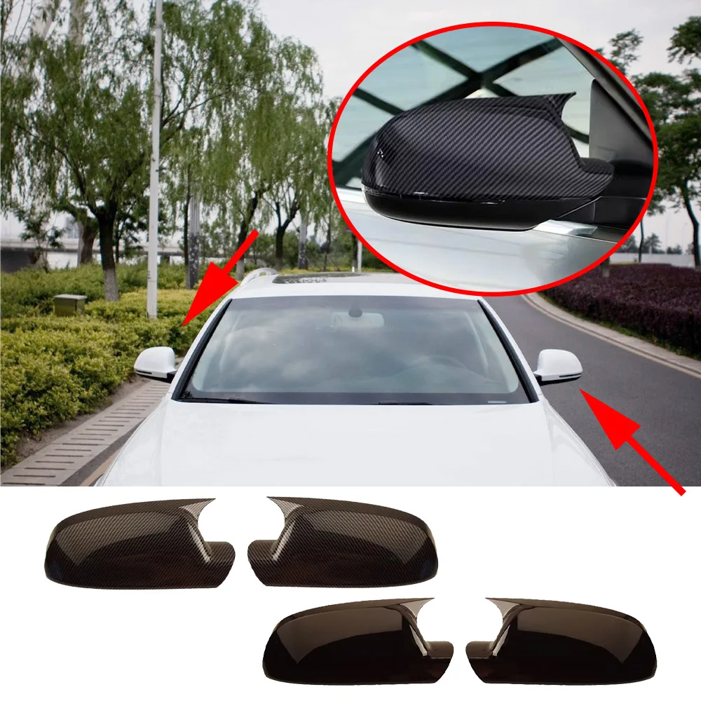 OX Horn Styling Car Mirror Cover Car Rearview Mirror Caps for Audi A4 S4 B8.5 Avant Allroad 2010 2011 2012 2013 2014 2015 2016