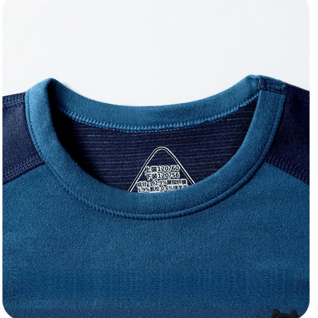 4-9Y الأطفال نحى ملابس اخلية حرارية مجموعات اللون كتلة طويلة الأكمام بلوزات وسراويل أطفال بنين بنات الخريف الشتاء الدافئة منامة