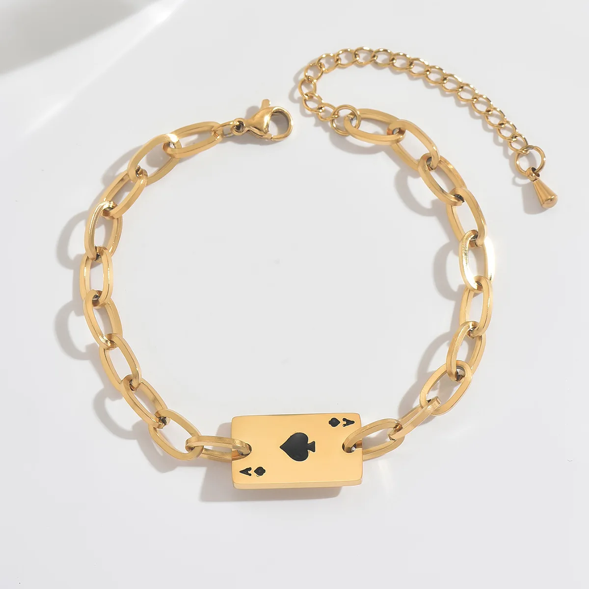 Spade A Playing Card Bracelet, Fashion Trend Titanium Steel, Color Retention, Cool Styling, Unisex Jewelry, Light Luxury Trend A