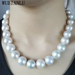 Wholesales Designer Jewelry Big 14mm White Sea South Shell Pearl Necklace Women In Choker Necklaces Fashion Jewellery