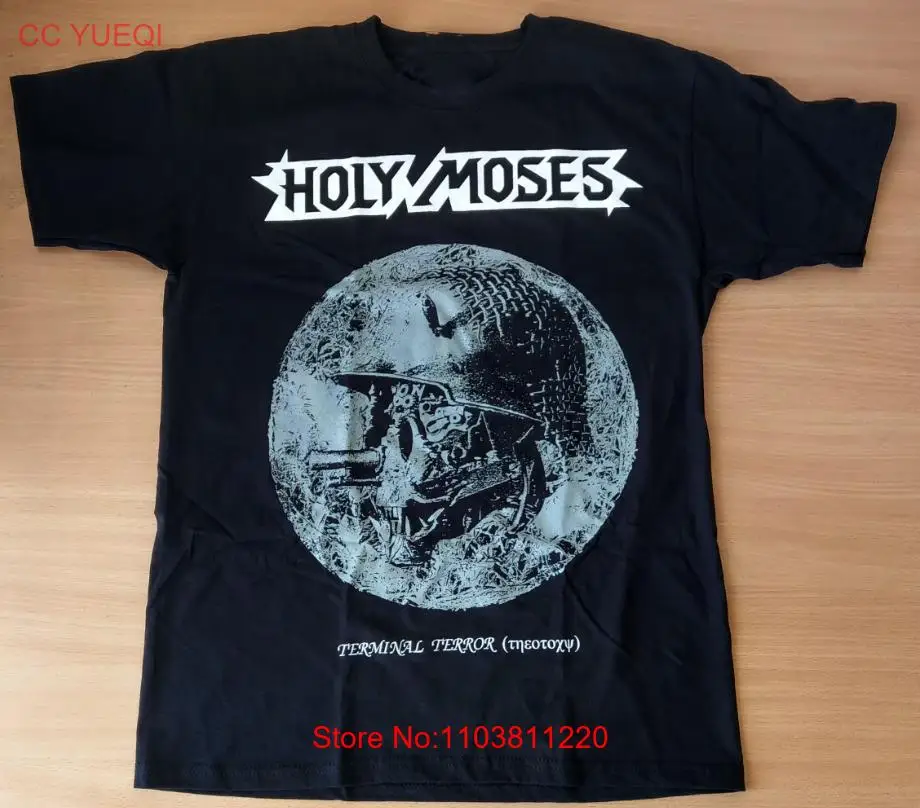 Мужская и женская рубашка Vtg, черная хлопковая рубашка с принтом Святого моиса, полный размер, J574