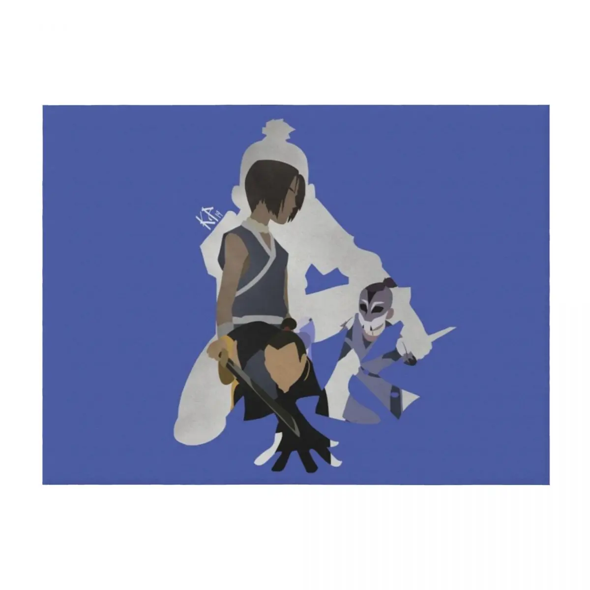 

Sokka the WARRIOR Throw Blanket Flannel Fabric Quilt Flannels Picnic Blankets