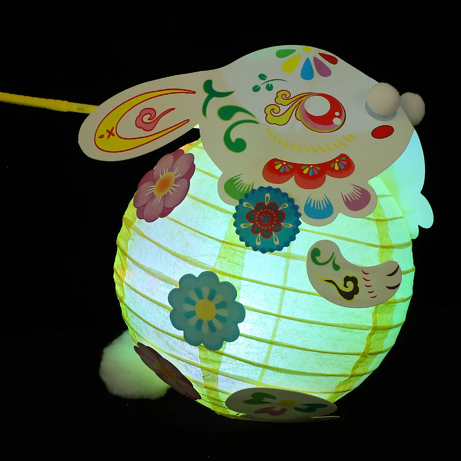 مجموعتان من فانوس مهرجان الأرانب DIY لوازم الحرف اليدوية مجموعة فانوس ورقية كرتونية ديكور محمول لحفلات أعياد الميلاد للأطفال