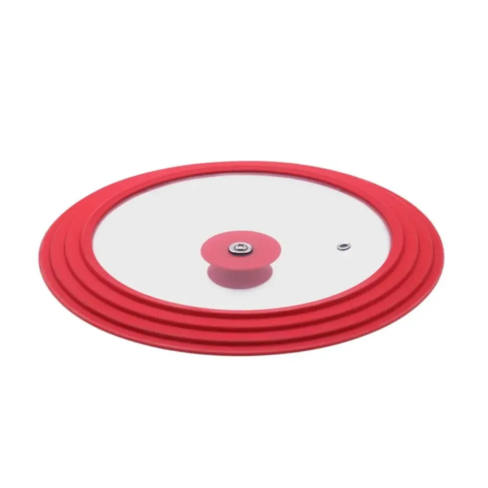 Universal Round Pot Lid for Pots Pans Cookware Silicone Rim Pot Clever Lid Tempered Glass Lid Heat Resistant Skillet Pan Cover