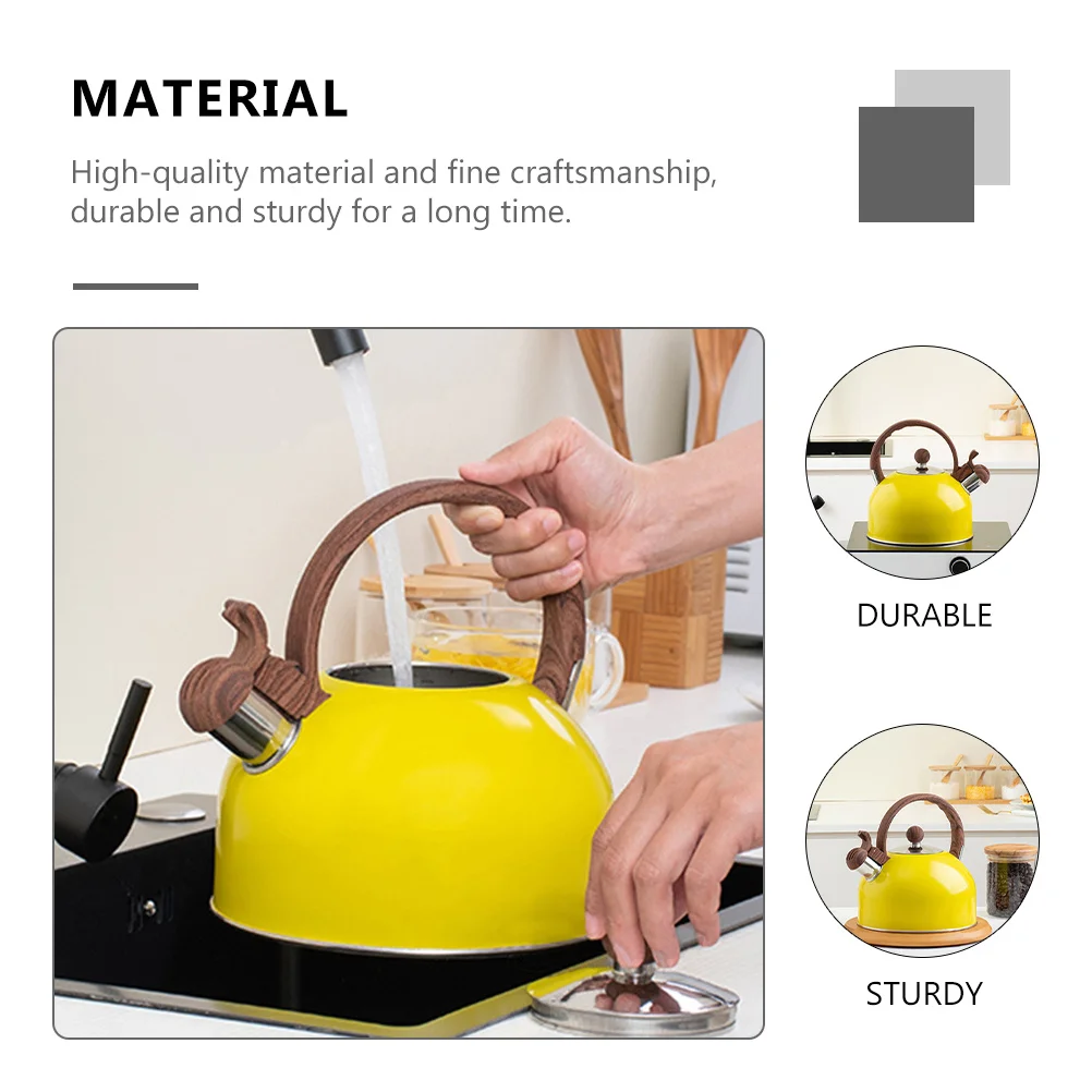 

1 шт. чайник из нержавеющей стали, свисток для кипячения воды, безопасный, надежный нагрев, подходит для газовая плита, индукционная