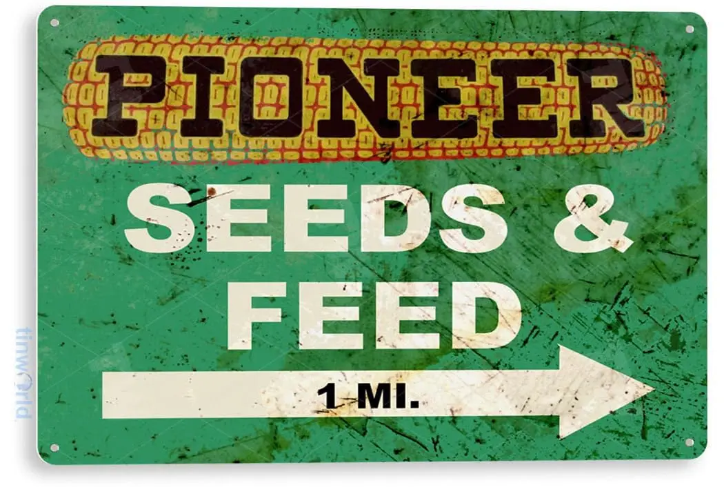 TIN Sign B580 Seed and Feed Farm Seeds Feed Rustic Metal Decor