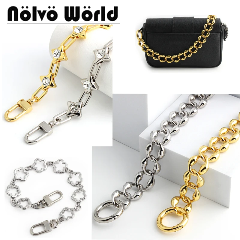 

1pc Heavy Duty Purse Chain Strap,Alloy Iron Flower Metal Shoulder Handbag Strap,Purse Replacement Chain,bag accessories