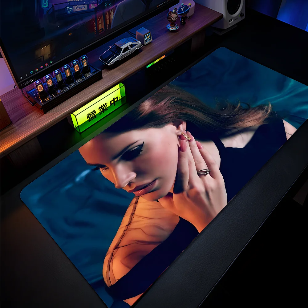 Grande LockEdge Gaming Mouse Pad, Teclado de computador Table Desk Mat, Cantor L- Lana Del Rey Mousepad
