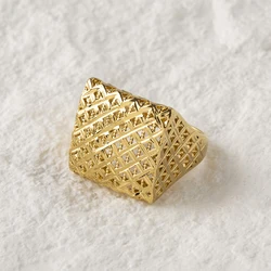 LUIZADA Vintage Turkish Finger Rings Women Round Crystal Caesar Ring Gold Color Ethnic Wedding Jewelry Ring
