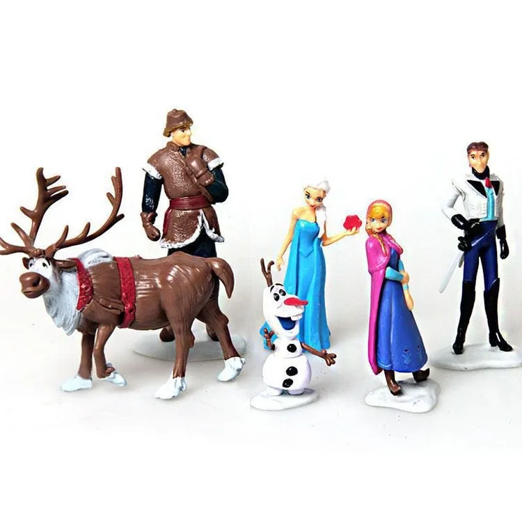 Disney 6 pcs/set Cartoon frozen  elsa anna  Figures toys set kids cake wedding decoration Action toys