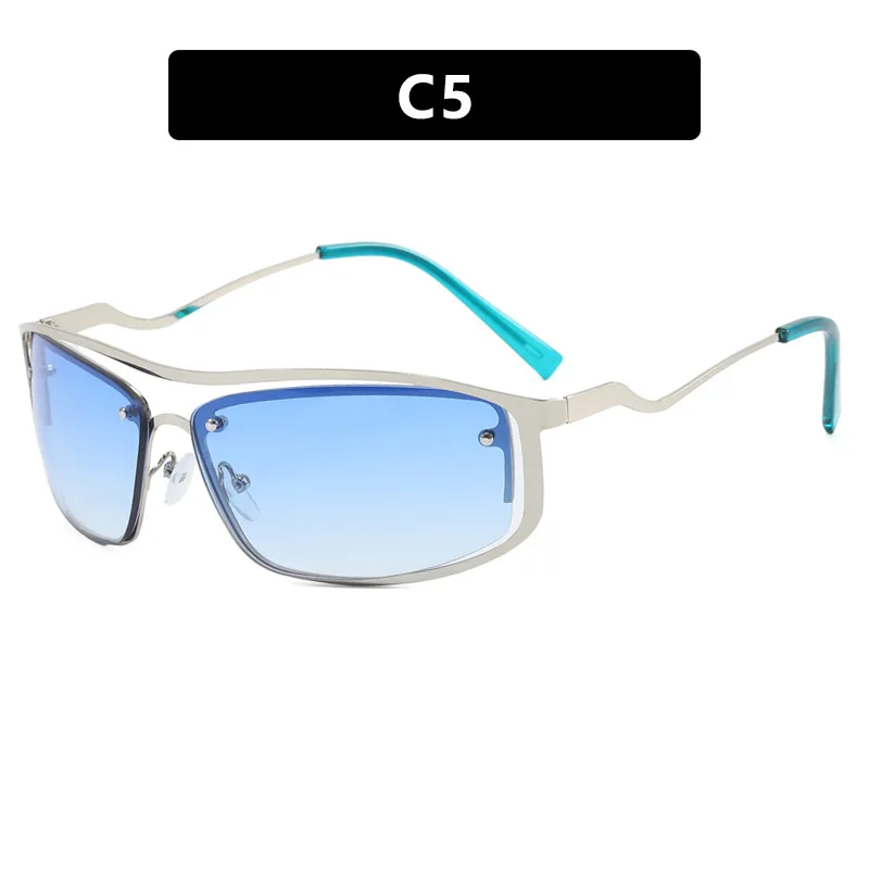 2025 Y2K Sports Punk Sunglasses Women Brand Designer Square Goggle Eyewear Men Luxury Sun Glasses Oculos De Sol UV400