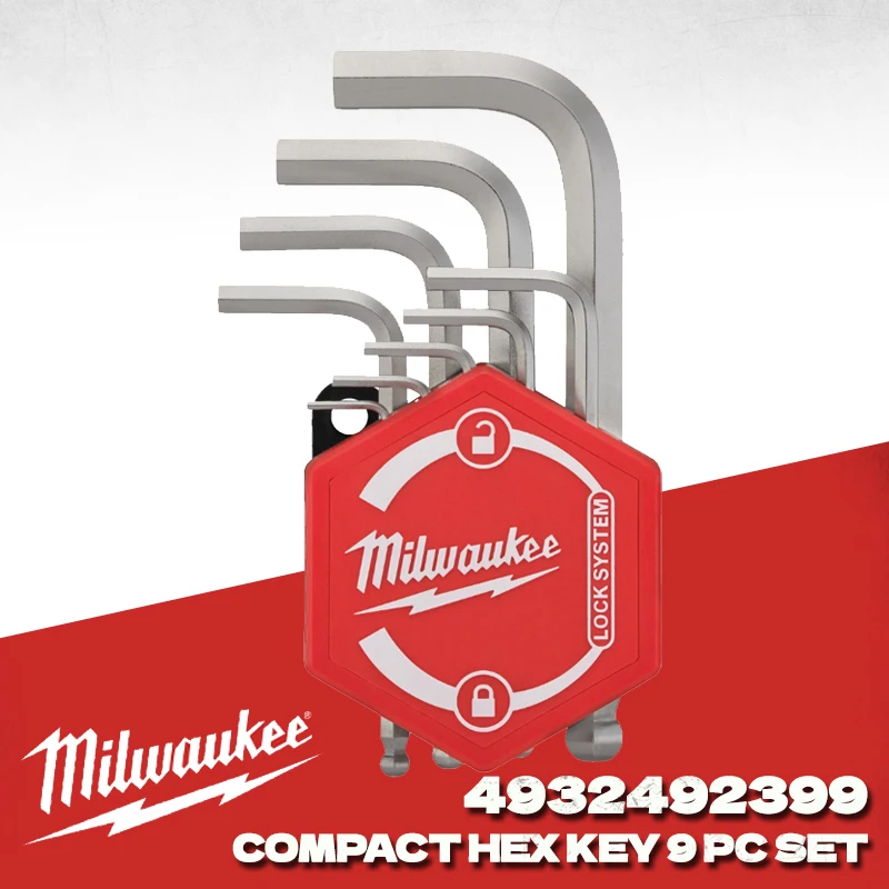 

Milwaukee 4932492399 Компактный набор шестигранных ключей из 9 предметов, размер 1,5-10 мм, шестигранный ключ, часть, аксессуары для электроинструментов