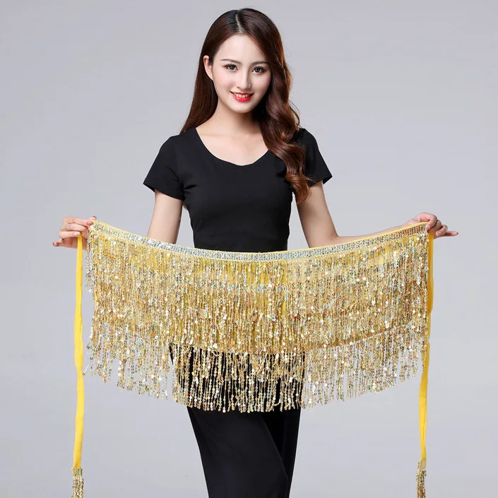 

Bar Belly Dance Performance Costume Sequin Tassel Butt Towel Bead Waist Chain Halloween Women's Traditional Ethnic Stage Clot...