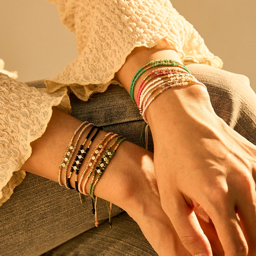 ZMZY New Miyuki Beads Design Bohemian Tila Beads Bracelet Handmade White Beads Woven Adjustable Hot Jewelry Gifts For Friend - view 2