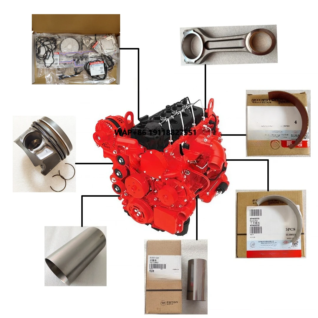 

Original Foton Parts Assembly Piston Bearing Full Gasket Kit Engine ISF3.8 ISF2.8 Rebuild Kit