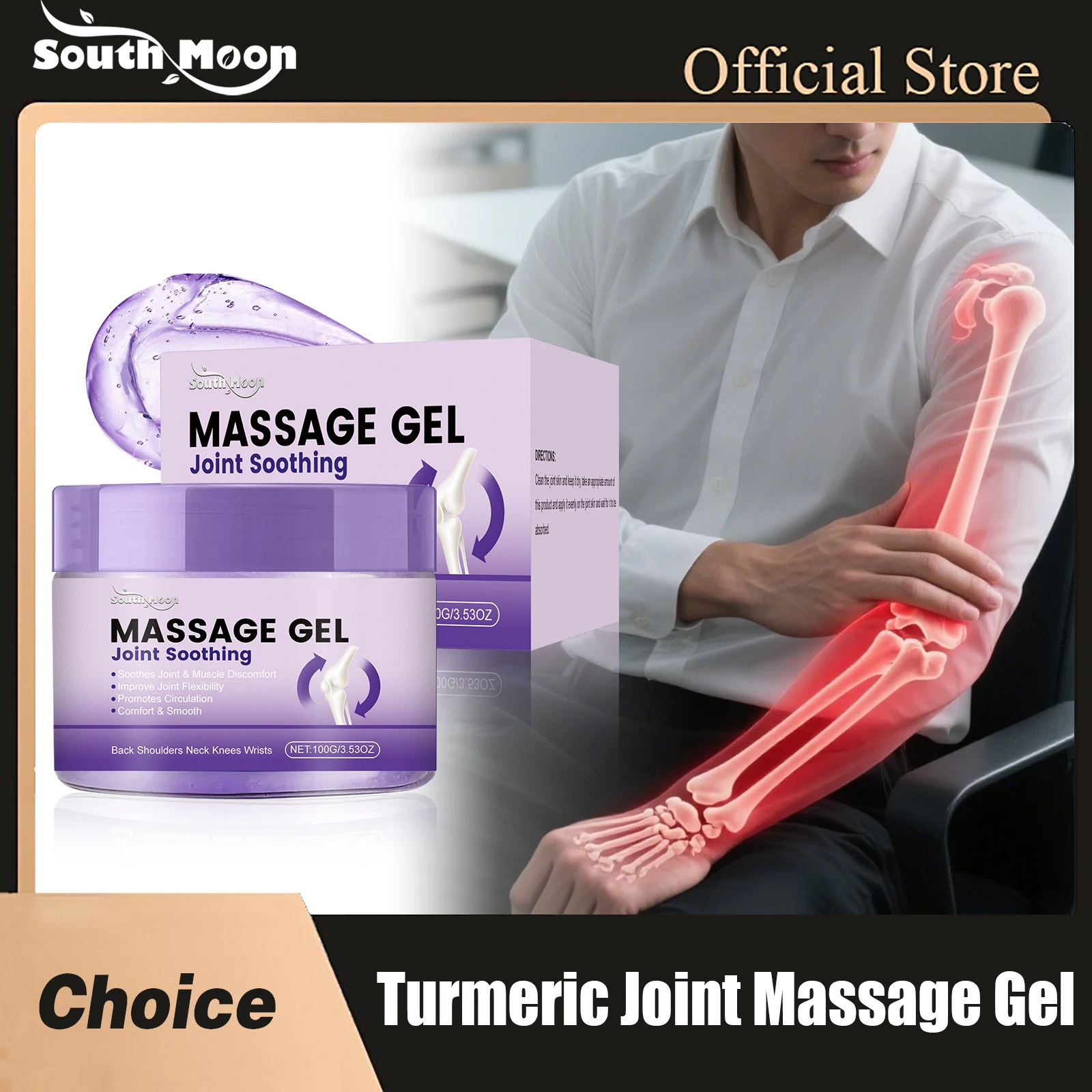 

South Moon Turmeric Joint Massage Gel Decrease Arthritis Relief Leg Swelling Sooth Pain Muscle Damaged Body Bone Treatment Gels