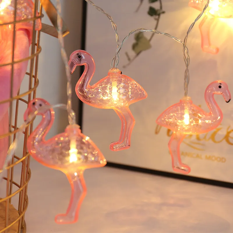 Creative Animal Modeling String Lamp Indoor Red Flamingo Decorative Colored Lights LED Battery Lights Festive Decorative Lights