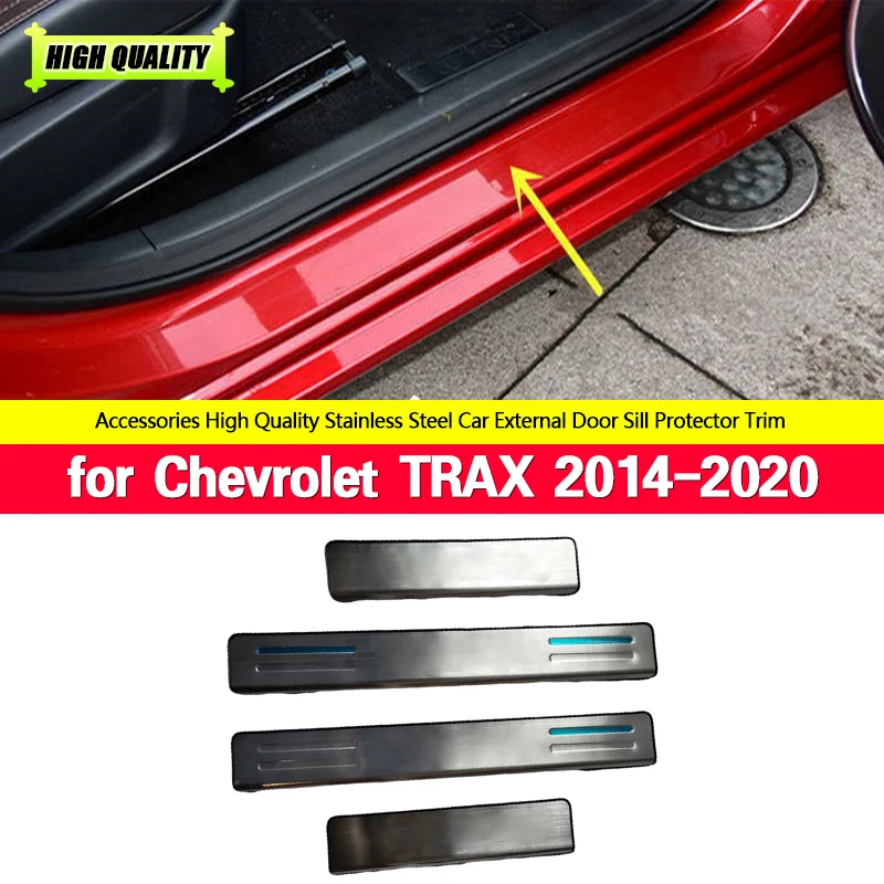 

Car Accessories Sticker for Chevrolet TRAX 2014-2020 Door Sill Protectors Auto Styling Stainless Steel Scuff Plate Guard Trims