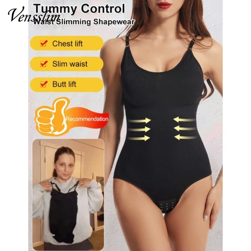 Tummy Control Waist Slimming One-piece Shapewear Sculpting Bodysuit for Women Full Body Shaper Push Up Panties with Hooks