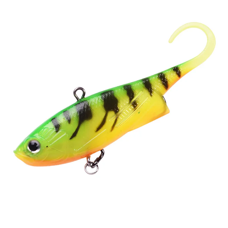 1Pcs VIB Silicone Soft Lure Sinking Glass Vibration Tail Noise Chamber Crank Hooks Jig Wobblers Artificial Bait Sea Bass Tackle