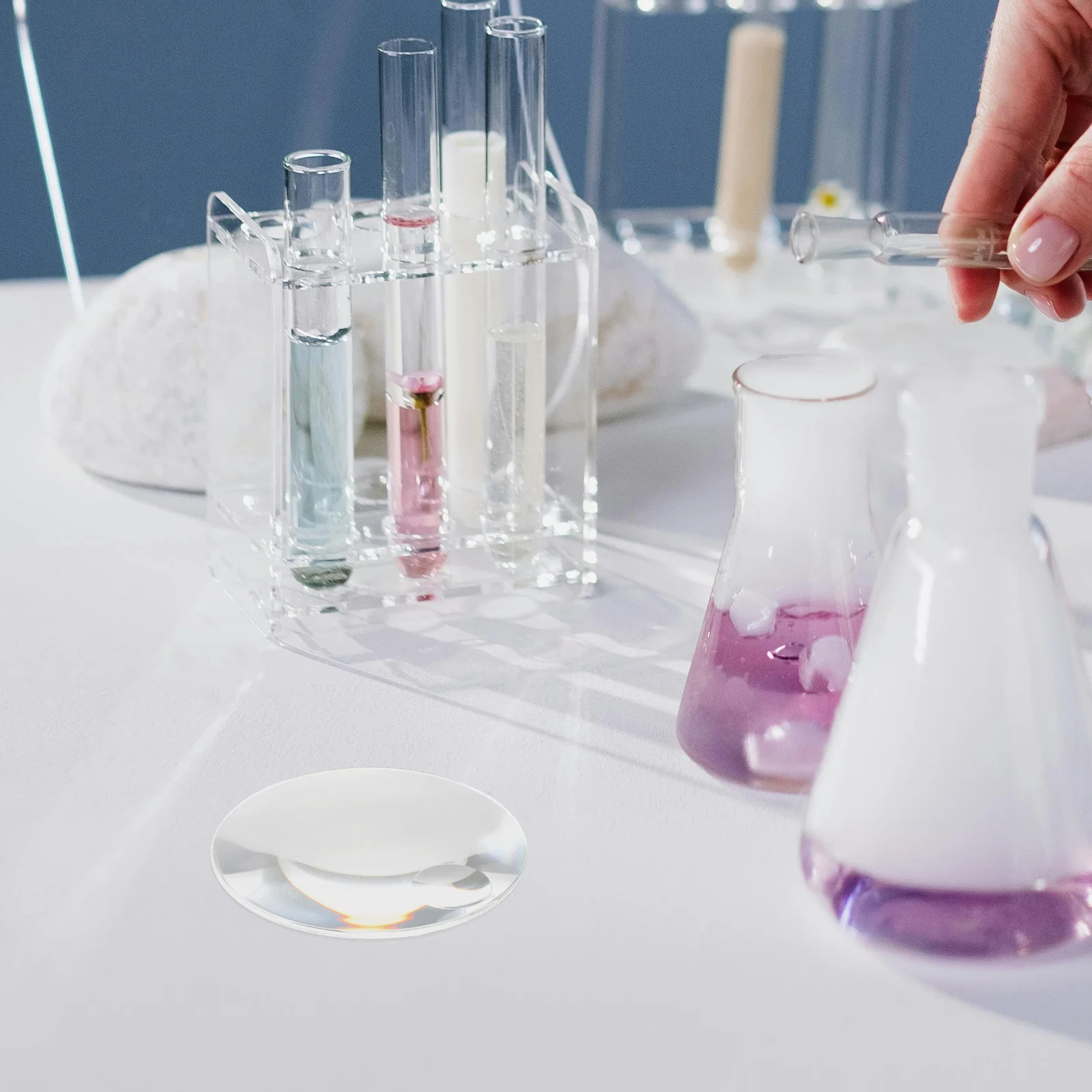 

Double Convex Lens Glass Clear Magnification Optical Lens for Physics Teaching Laboratory Science Experiment Learning Tools