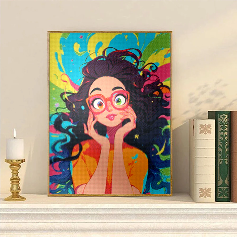 5D DIY Diamond Painting Cartoon Girl Full Diamond Mosaic Cross Stitch Personalized Home Decoration Adult and Children's Present