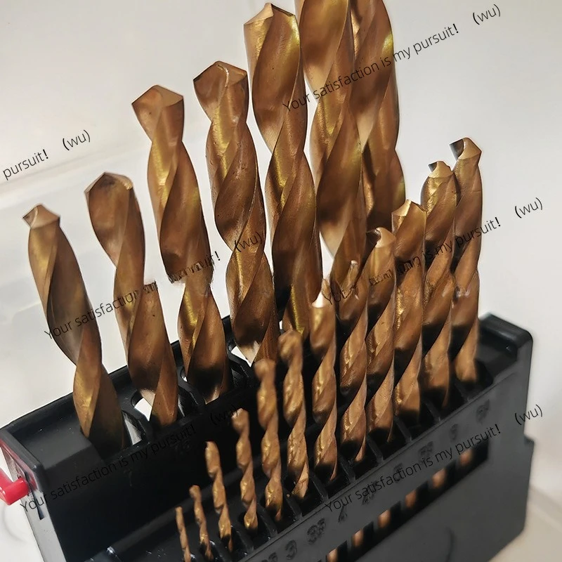 19PC Black Jute Twist Drill Set Box Contains Cobalt Plus Rigid Shank HSS HSS High Speed Steel Twist Drill Power Tool Combination