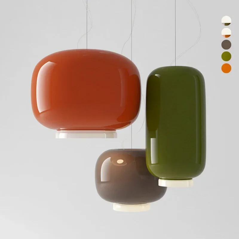 

2025 Modern Italy Design Glass Pendant Lights Colorful Suspension Ceiling Hanging Lamp For Dining Room Bedroom Lamp