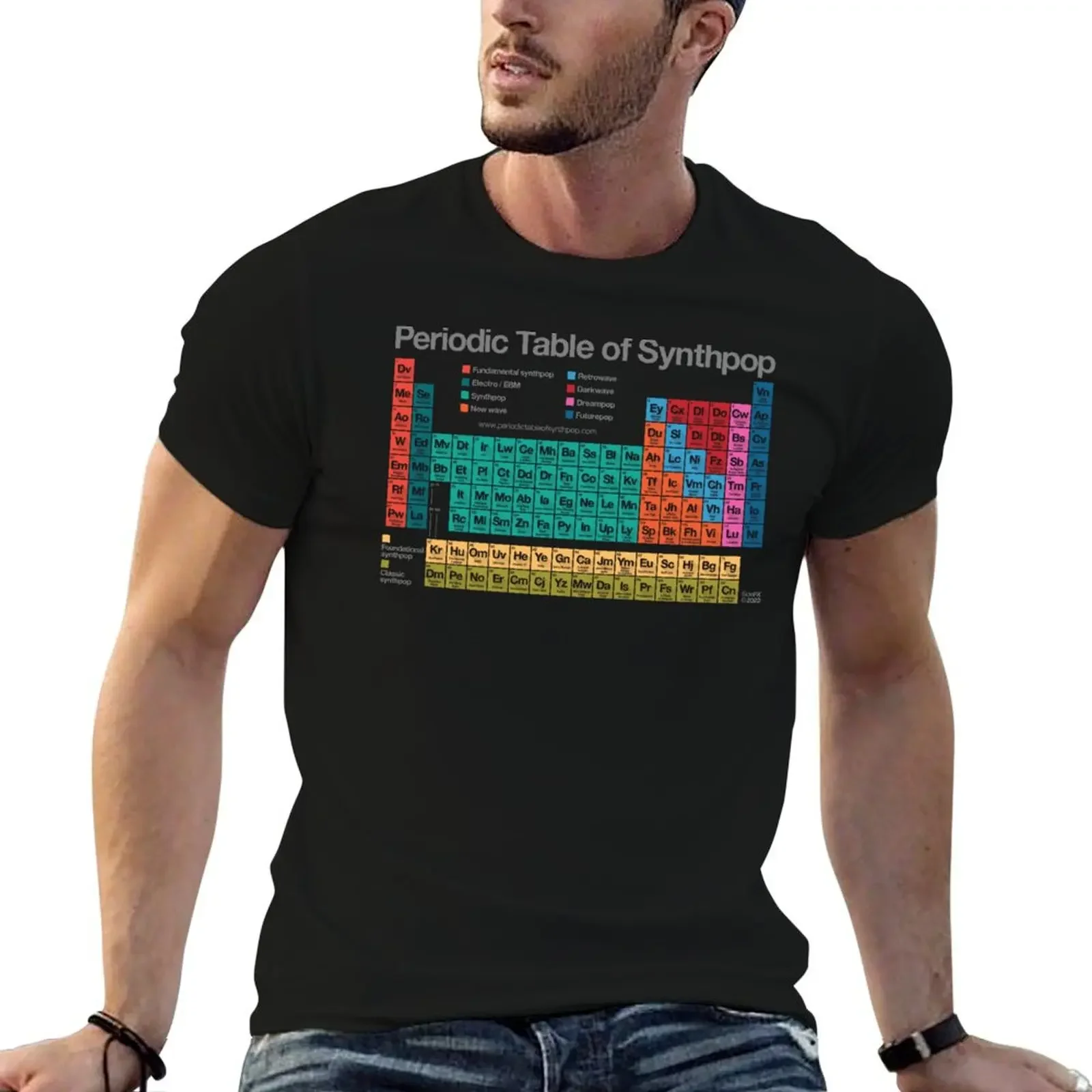 Periodic Table of Synthpop v2.1 T-Shirt kawaii clothes anime clothes designer t shirt men