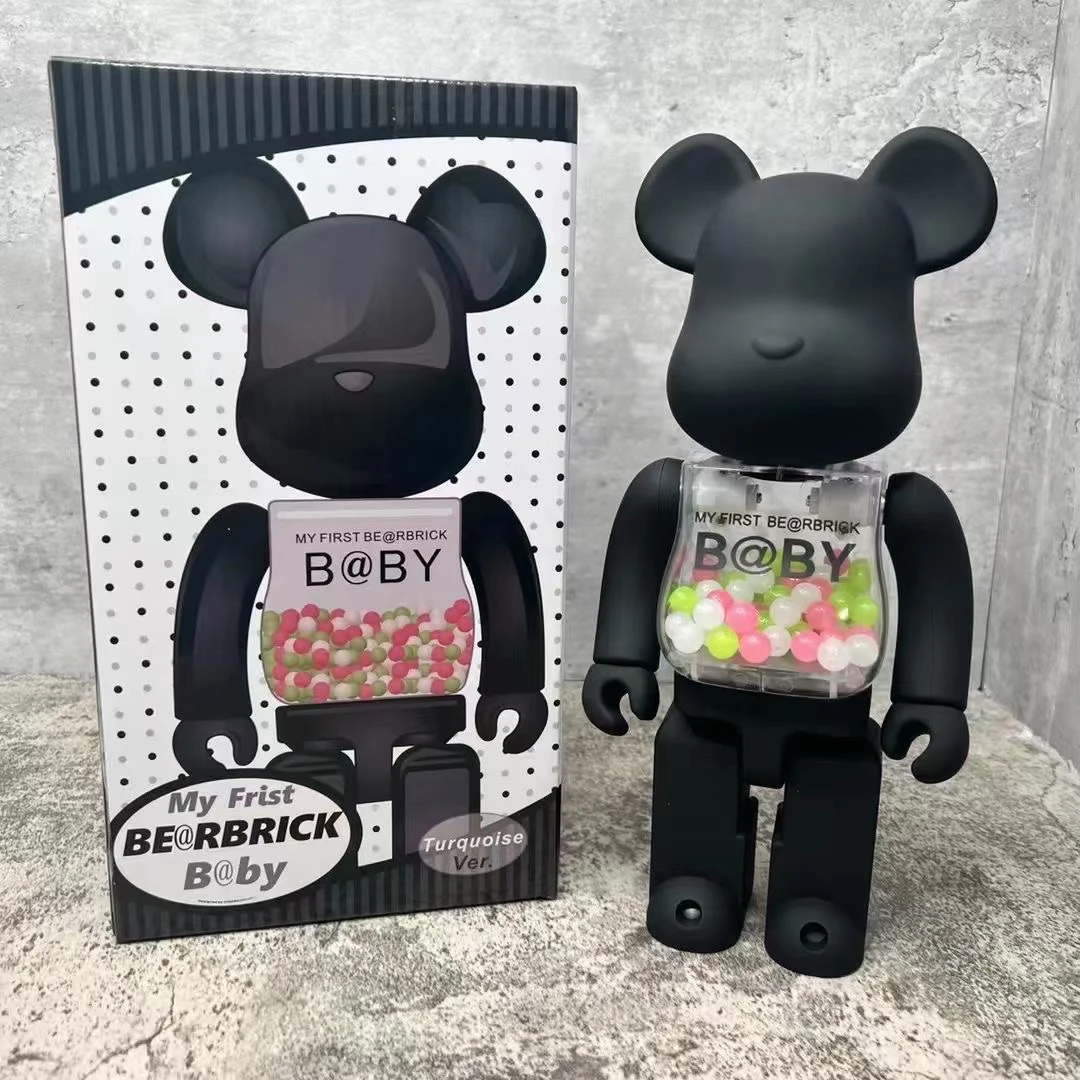 

Bearbrick 400% Black Matte Qianqiu 28cm Highly Collectible Gift Figure Joints Can Turn Home Decorative Ornaments