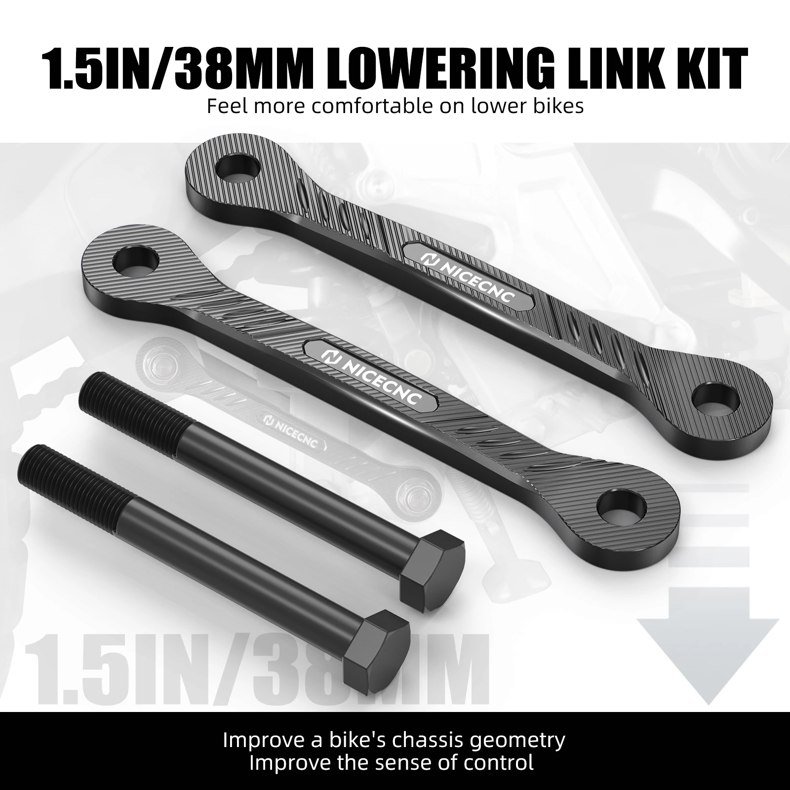 Für Yamaha Tenere 700 T700 2019-2024 Verstellbarer 25-50mm Seitenständer Parkständer 1,5 Zoll/38MM Tieferlegungsglied – Detail 6