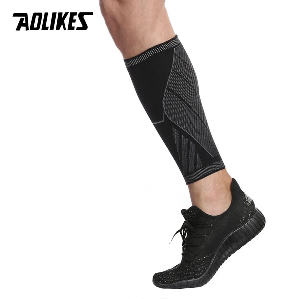 AOLIKES 1PCS Compression Calf Sleeve Basketball Volleyball Support Calf Elastic Cycling Leg Warmers Football Sport Leg Sleeve