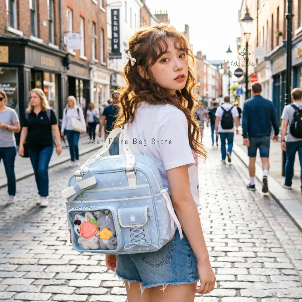 Neue Y2K Nette Itabag Comic Ausstellung Große Kapazität Rucksack Süße Mädchen Transparente Umhängetasche DIY Abzeichen Display Schulter Tasche – Detail 13