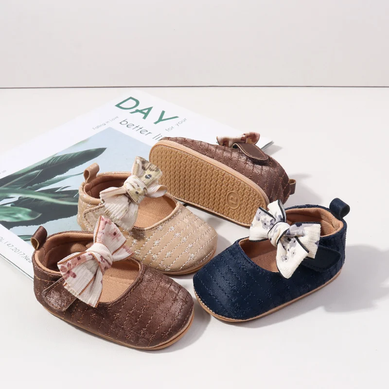 

Spring And Autumn Baby Girls Pre-walking Indoor Outdoor Toddler Shoes For 0-18M Baby Princess Shoes High Quality TPR Sole