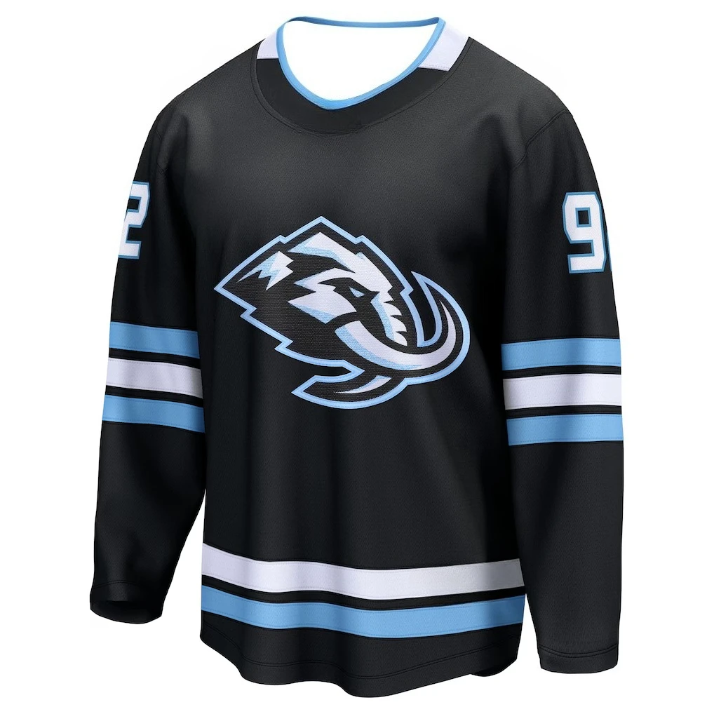Hockey Jersey - Black with Light Blue/White Accents 