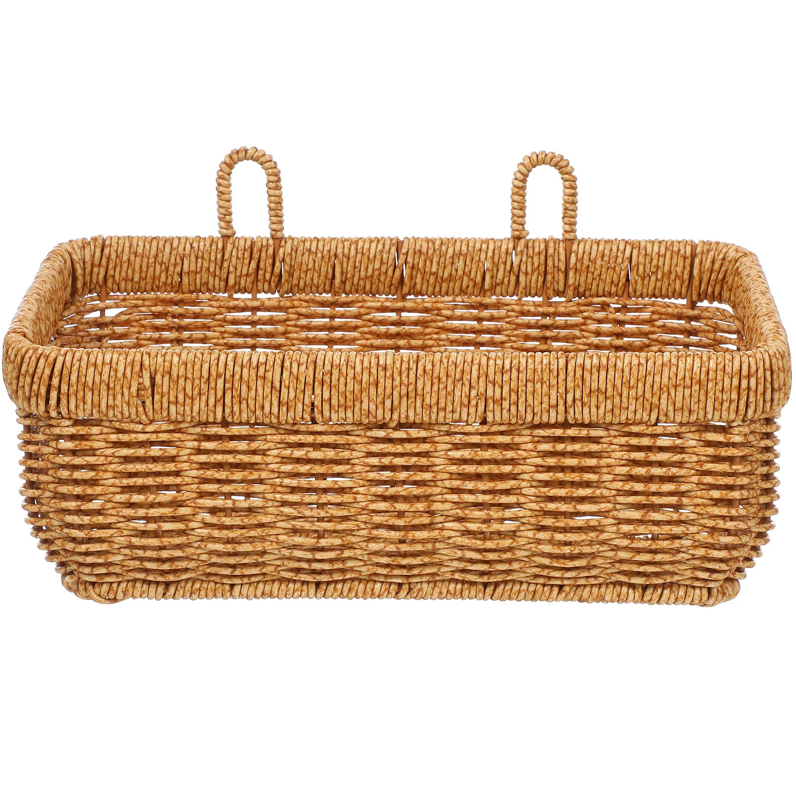 

Large Kitchen Storage Hanging Basket Beige No Drill Wall Mount Woven PP Iron Fruit Egg Ginger Garlic Baskets Storage