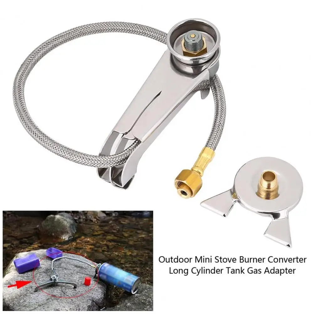 Camping Outdoor Tool Adapter Gas Converter Three-cornered Connector Tool Long Cylinder Air Tank Conversion Foldble Stove for Out