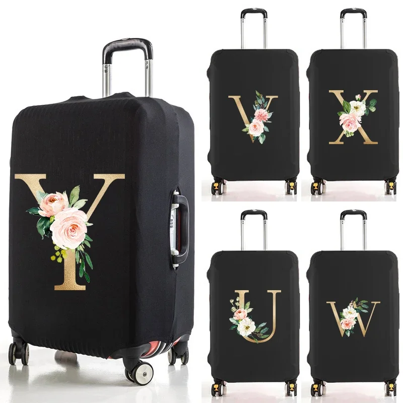 Fashion 26 Gold Letter Luggage Cover Protective Cover Removeable Luggage Cover Suitable for 18-32 Inch Travel Accessories