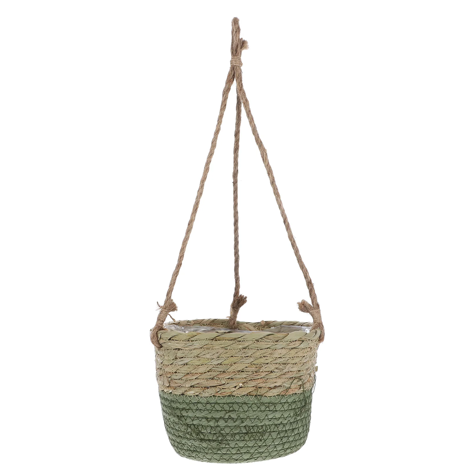 

1pc Woven Basket For Indoor Outdoor Stylish Rope Hanging Planter Decor For Flowers Pots Plants Hanging Wall Planter