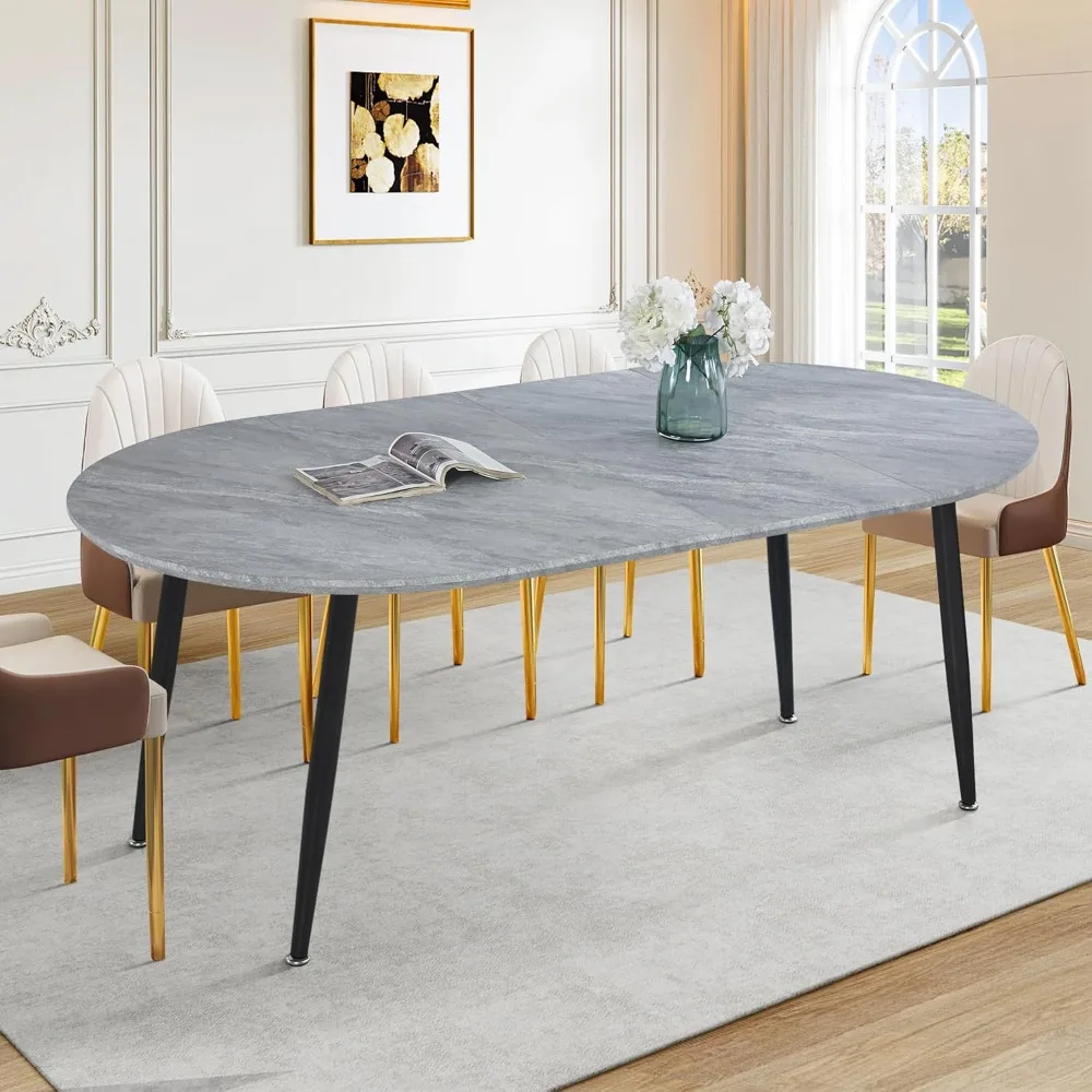 Extendable Dining Room Table for 4-8 People, Extendable from 40