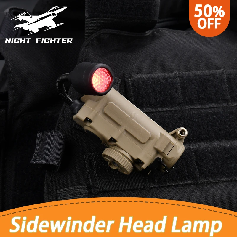 Sidewinder Head Lamp Tactical Helmet Strobe Light Red Green Blue White IR Light LED Strobe IFF Outdoor Hunting Auxiliary Lightin