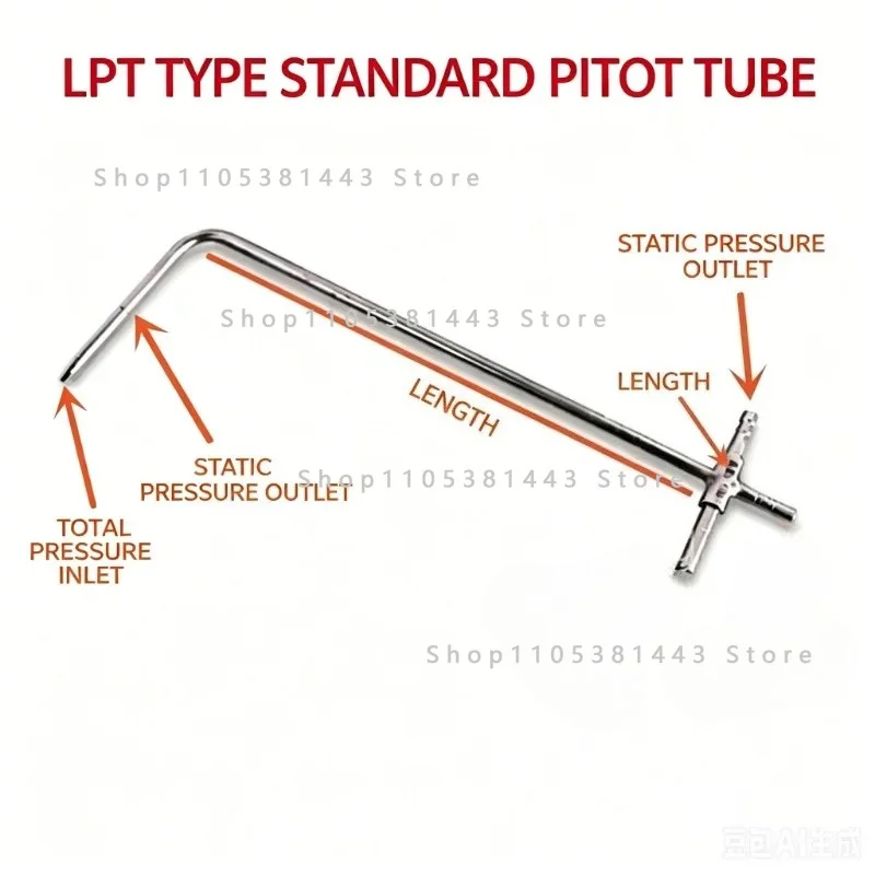 Mounting Ferrule for Air Duct Installation Ø6mm & Ø8mm Optional L-Type & S-Type Pitot Static Tube