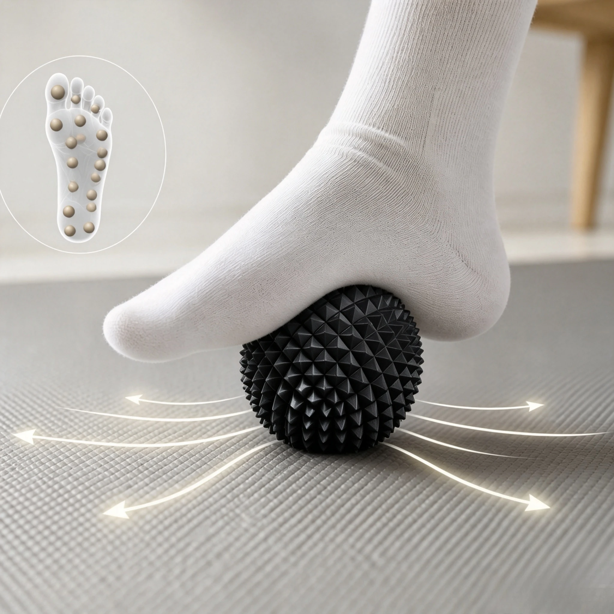 Balle à picots en plastique rigide imprimée en 3D, balle de massage pour les pieds pour soulager la fasciite plantaire, balle de massage pour la récupération musculaire et le soulagement du stress