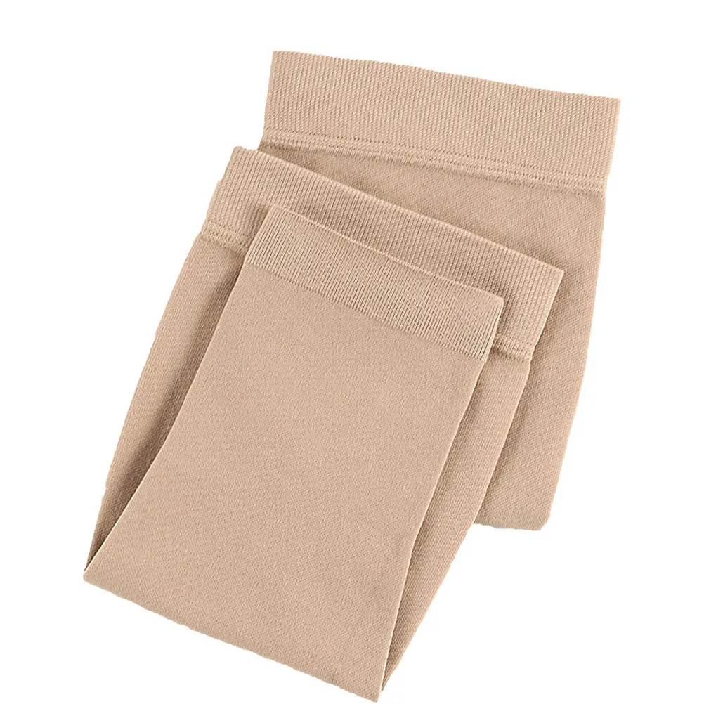 

1Pair Anti-Slip Mid-Calf Compression Socks Beige Stretch Pressure Relief Socks for Sports Calf Muscle Support Leg Compression