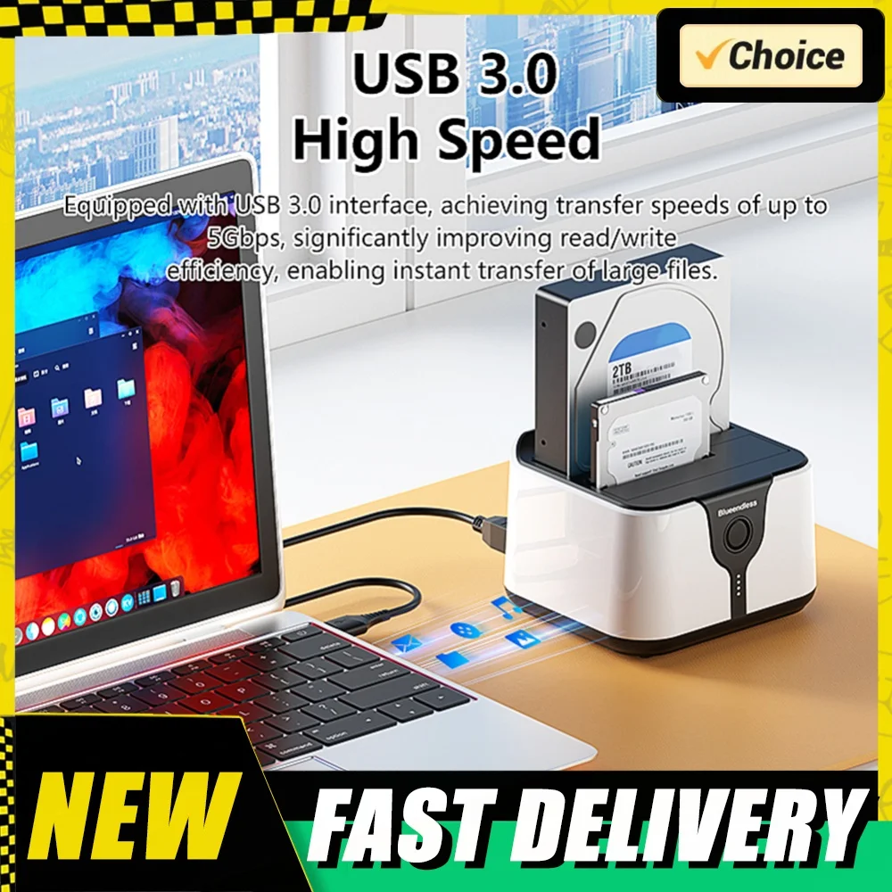 USB 3.0 To SATA Dual Bay HDD Docking Station 20TB X2 SATA 2.5& 3.5inch Hard Drive Docking Station for 2.5 Or 3.5in SATA HDD/SSD