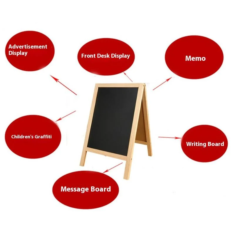 Independent Double-sided Blackboard Wooden A Frame For Sketchpad Teaching Mini Board Activity Sign Party Decoration